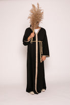 Robe caftan fille noir pour fête boutique moderne pas cher musulmane