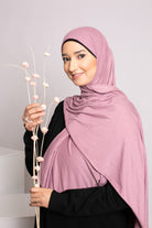Hijab jersey soft prune rosé