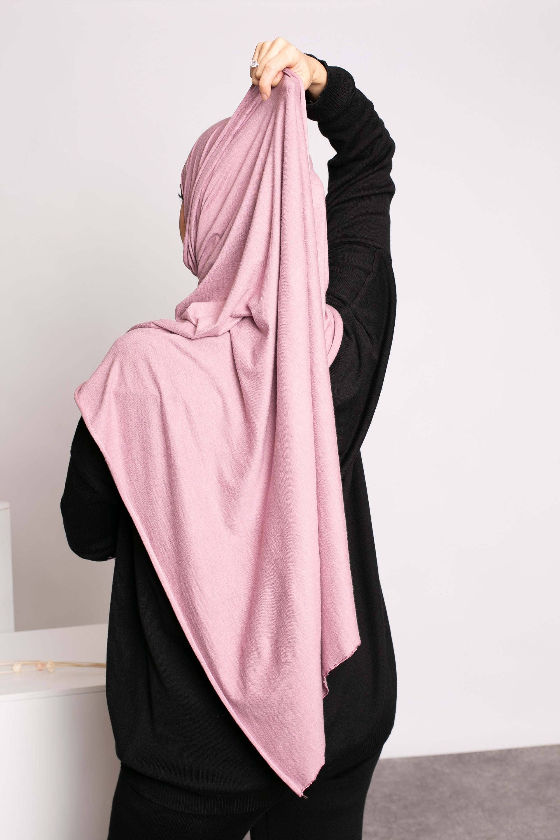 Hijab jersey soft prune rosé