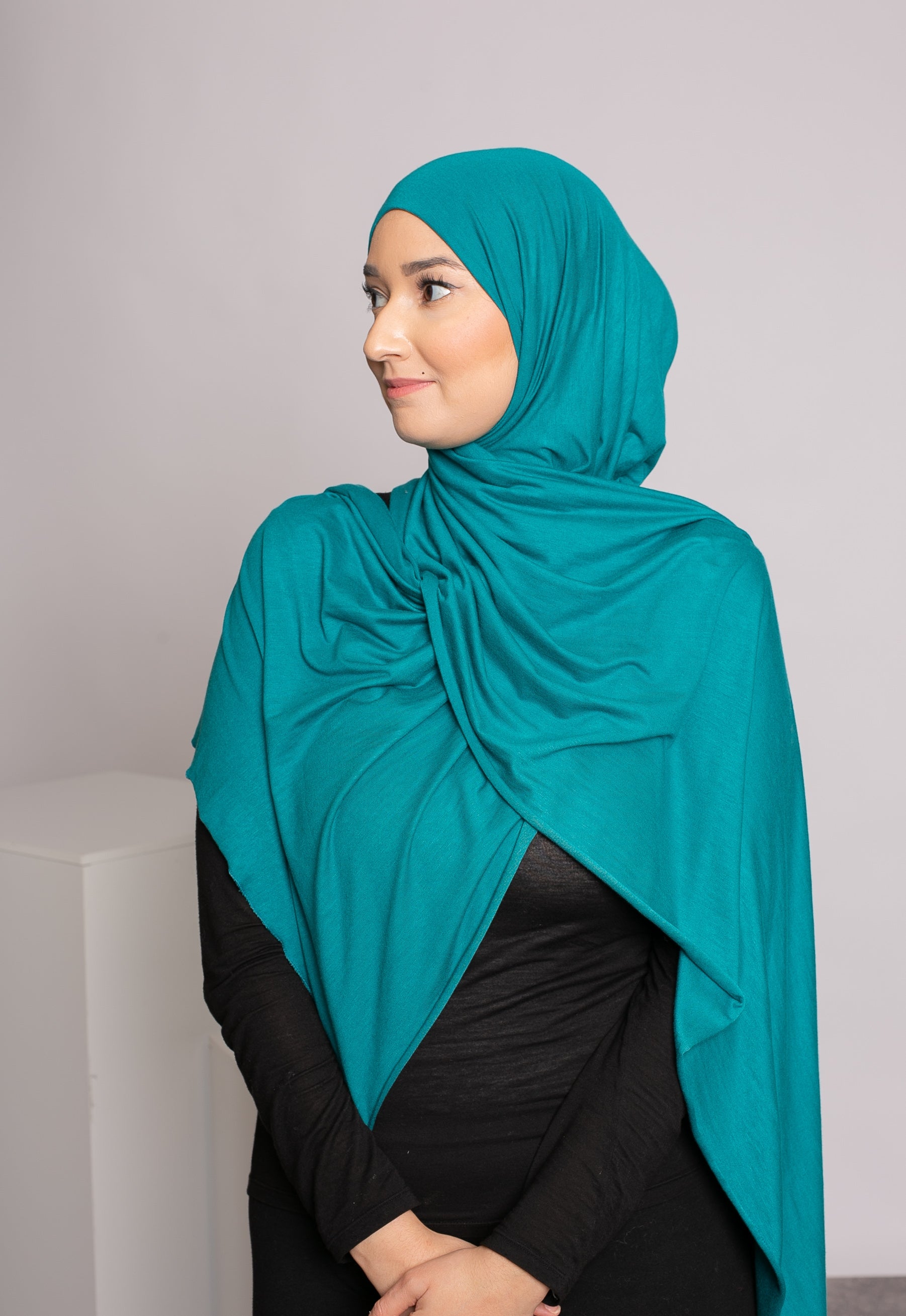 Hijab jersey soft vert émeraude