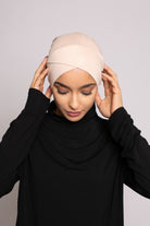 Bonnet croisé à nouer nude