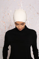 Bonnet à nouer premium jersey écru