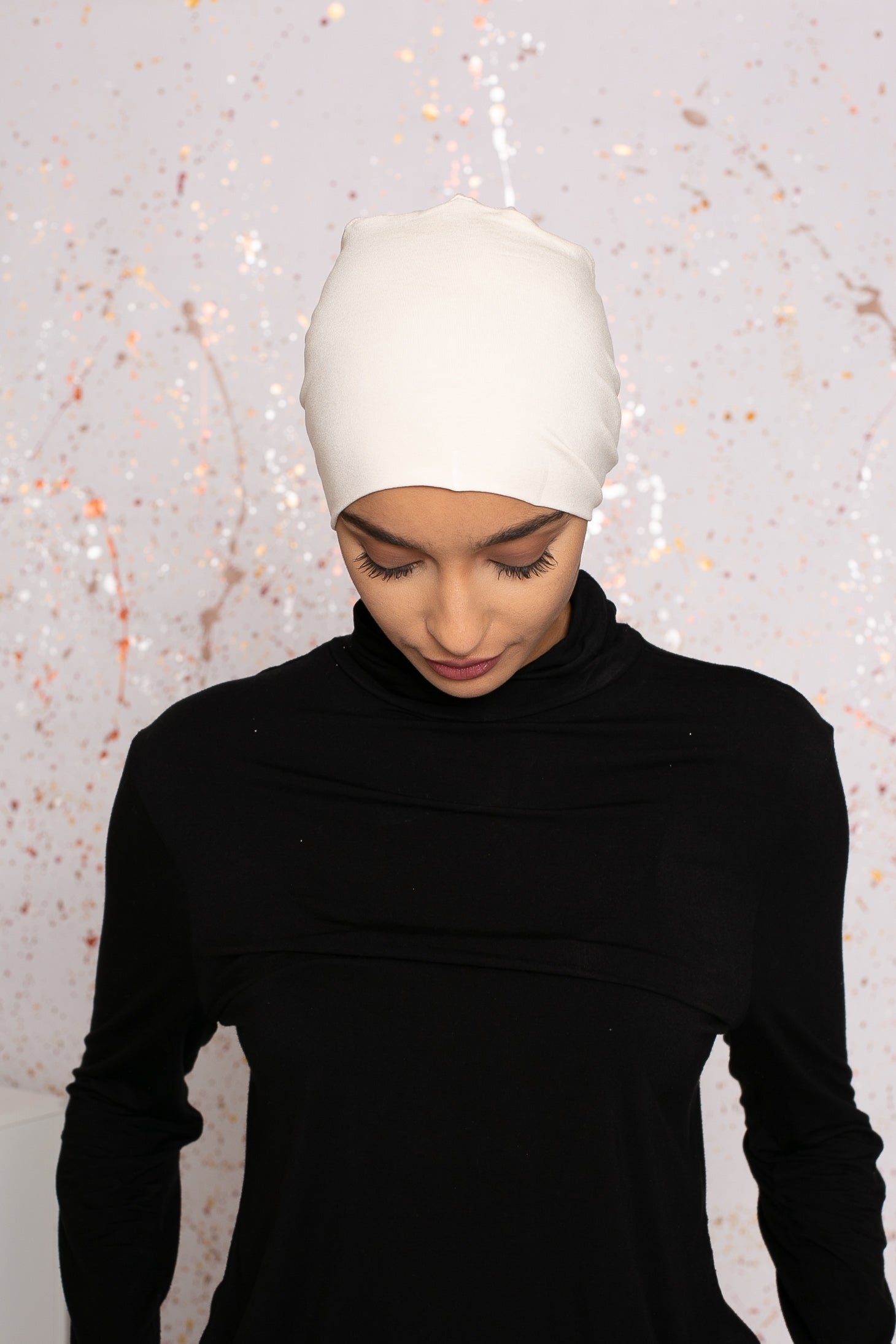 Bonnet à nouer premium jersey écru