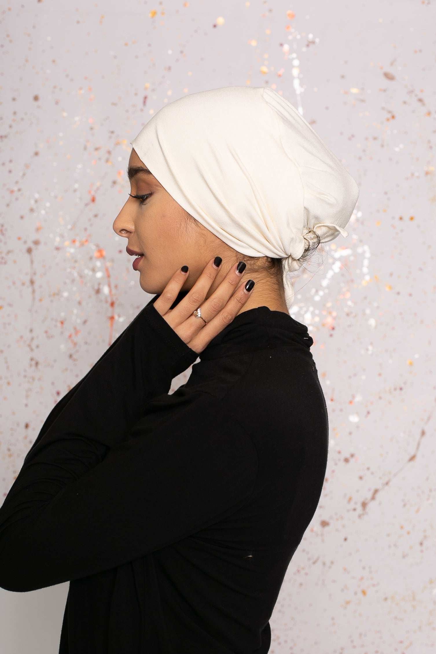 Bonnet à nouer premium jersey écru