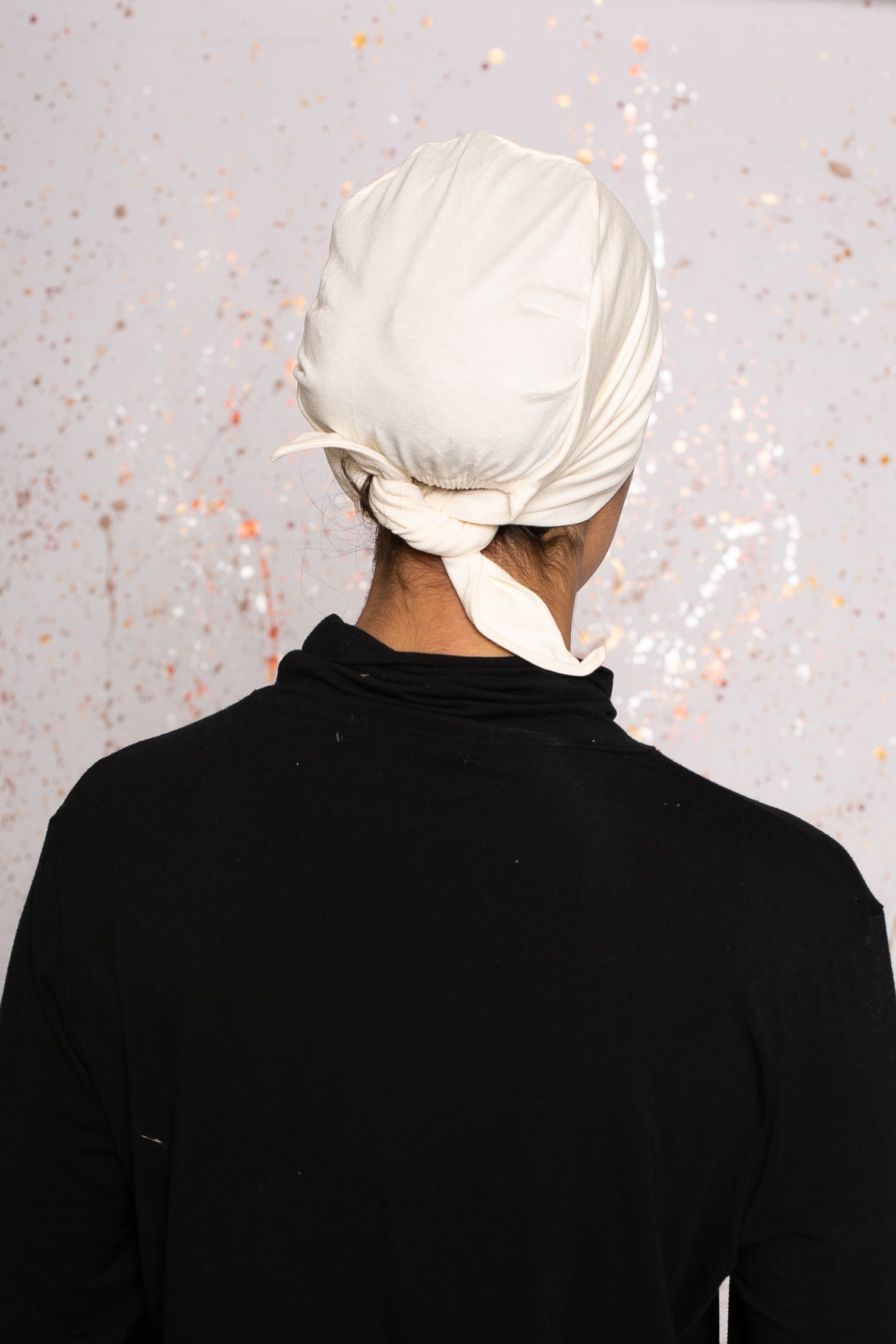 Bonnet à nouer premium jersey écru