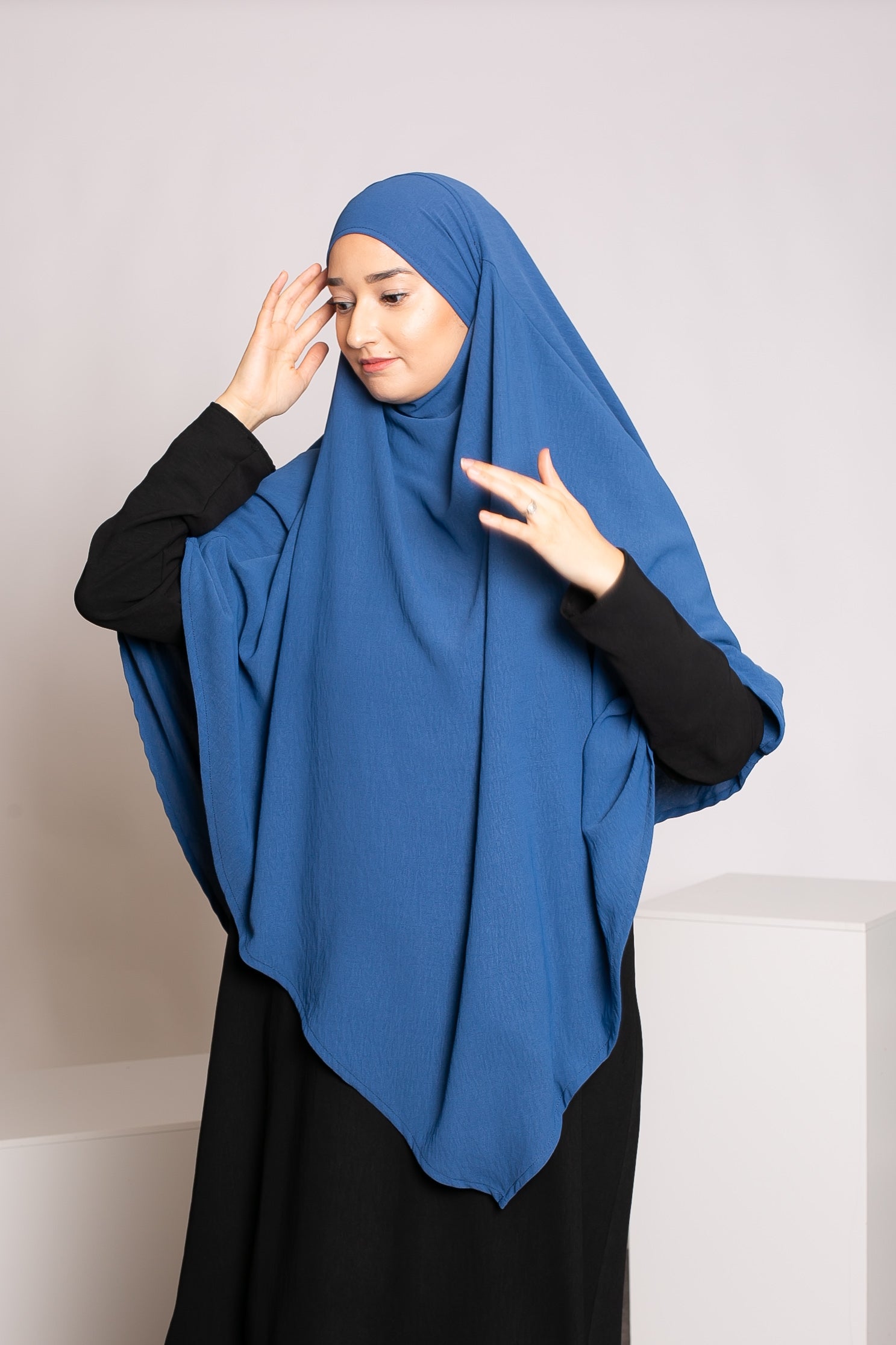 Khimar pointu jazz bleu