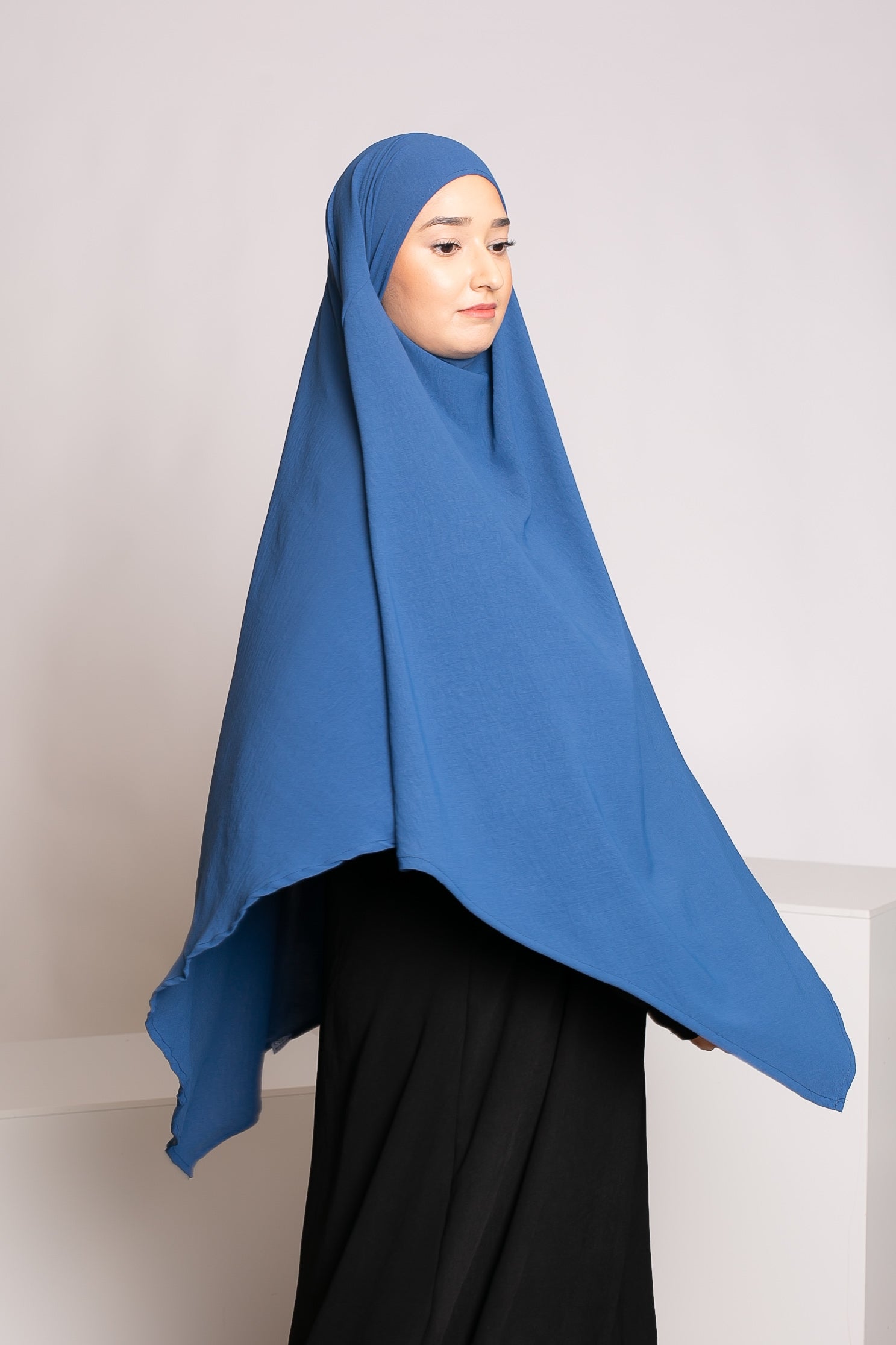 Khimar pointu jazz bleu