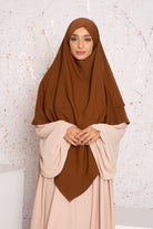 khimar double voiles choco
