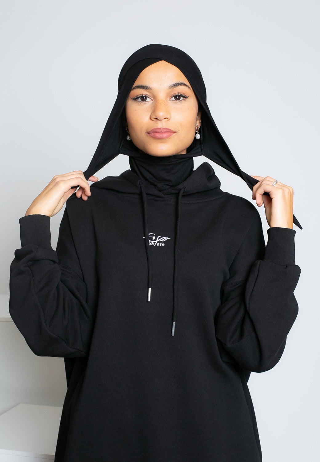 cagoule à nouer croisé noir