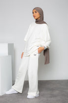 Tee shirt oversize blanc pour jeune fille modeste