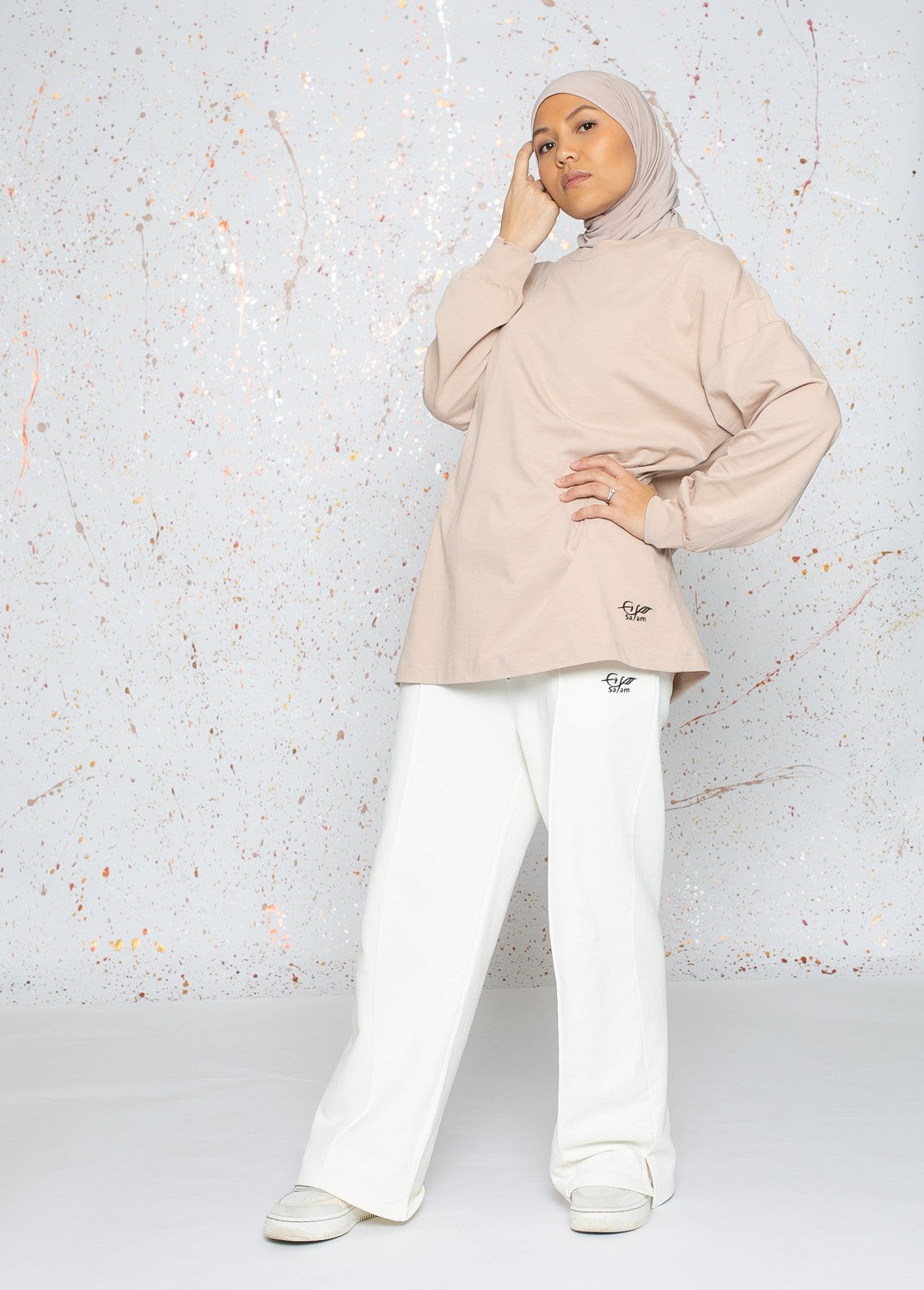 Haut large à manche longue et bouffante pour femme collection sportswear