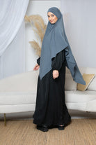 Long khimar jersey premium gris foncé