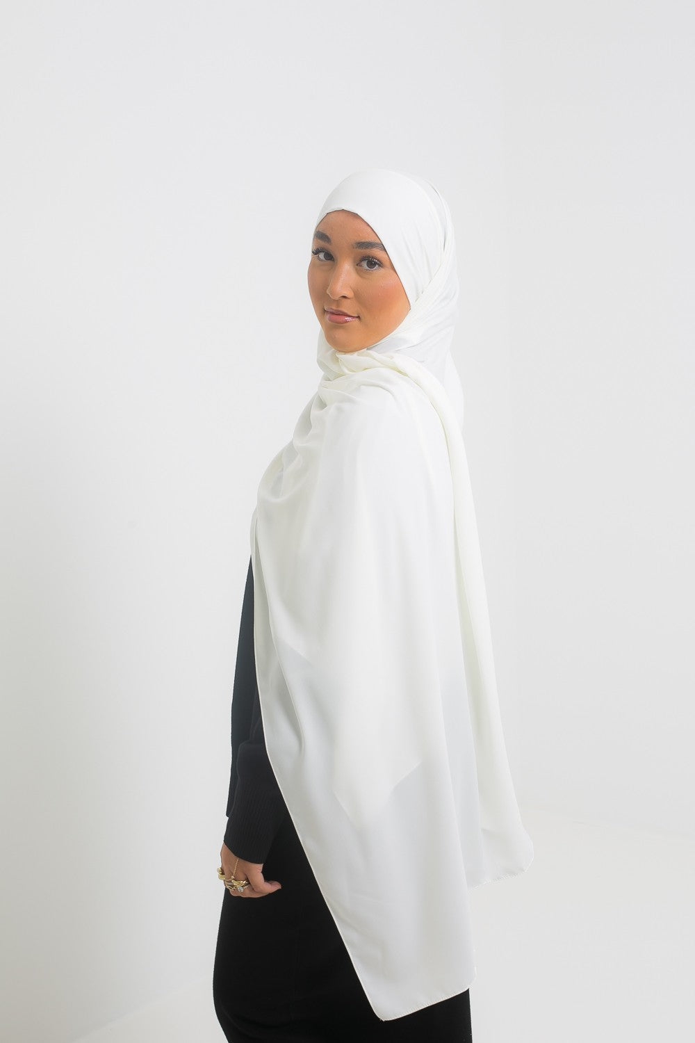 Hijab à nouer soie de Médine écru