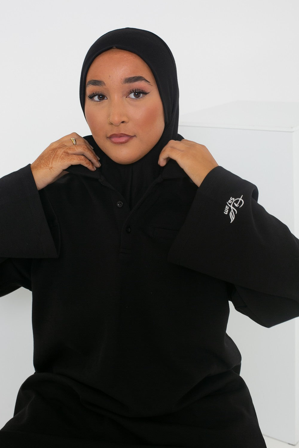 Cagoule hijab 2 en 1 noir
