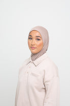 Hijab cagoule 2 en 1 taupe pour femme musulmane