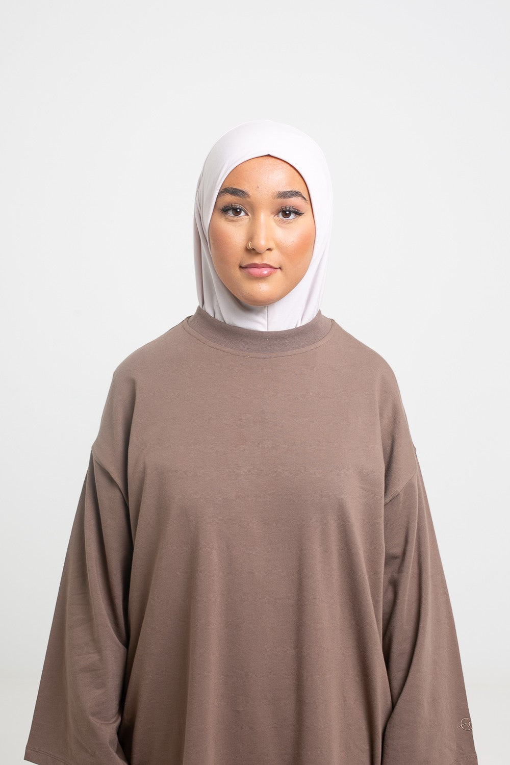 Hijab cagoule zip nude pour femme musulmane