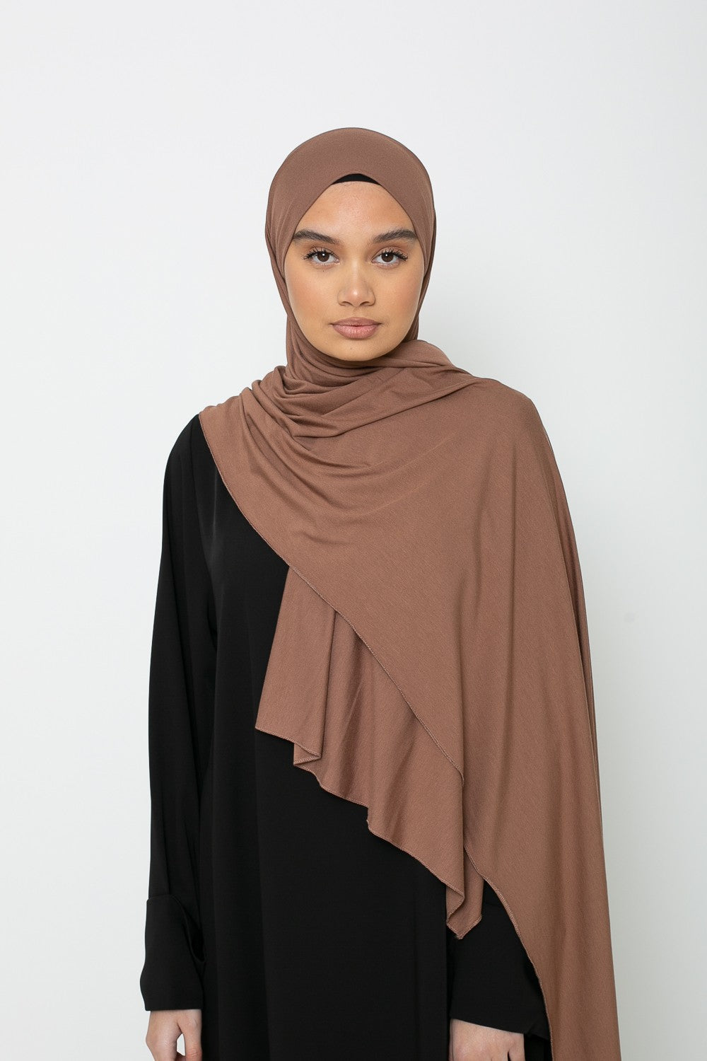 Hijab prêt à nouer jersey choco