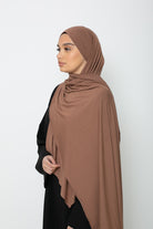 Hijab prêt à nouer jersey choco