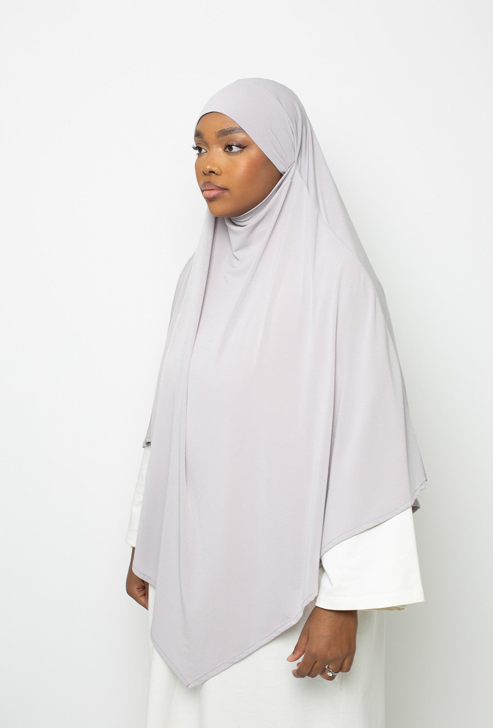 Khimar premium sandy gris clair
