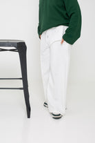 Pantalon ample blanc sportswear pour femme musulmane