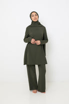 Burkini ample kaki pour femme musulmane