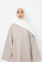 Hijab prêt à nouer premium jersey blanc cassé