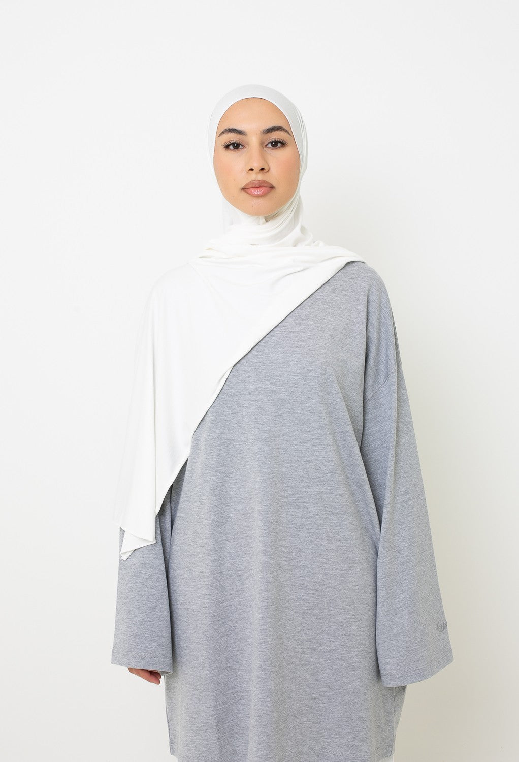 Hijab Jersey coton blanc cassé
