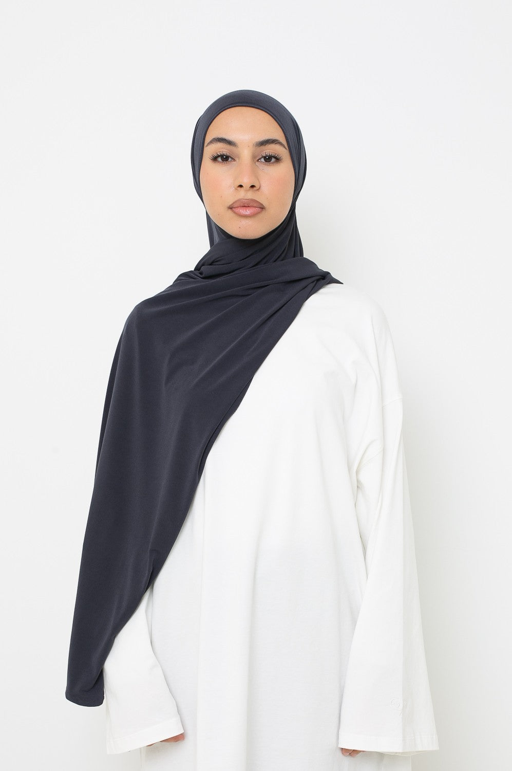 Hijab jersey premium gris anthracite