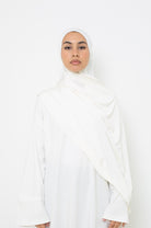 Hijab vague jersey blanc cassé