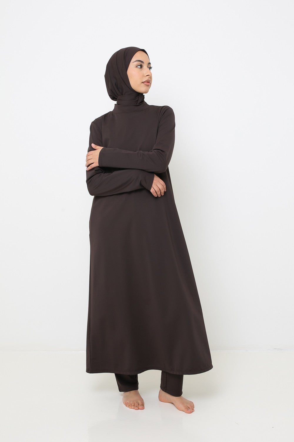 Burkini long avec hijab pour femme musulmane