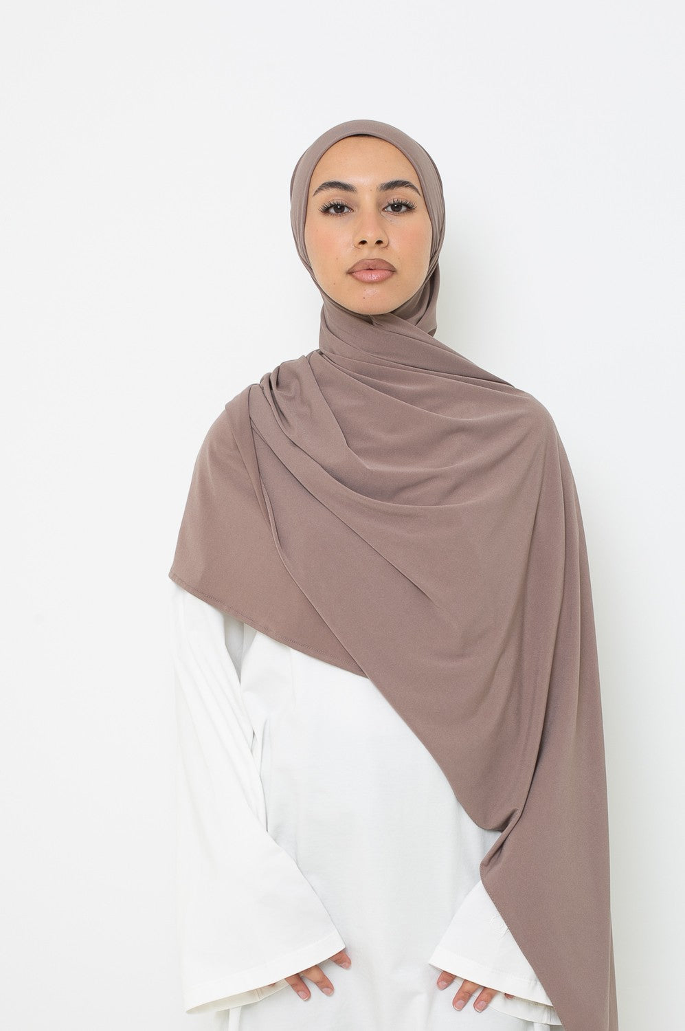 Hijab prêt à nouer Jersey premium taupe