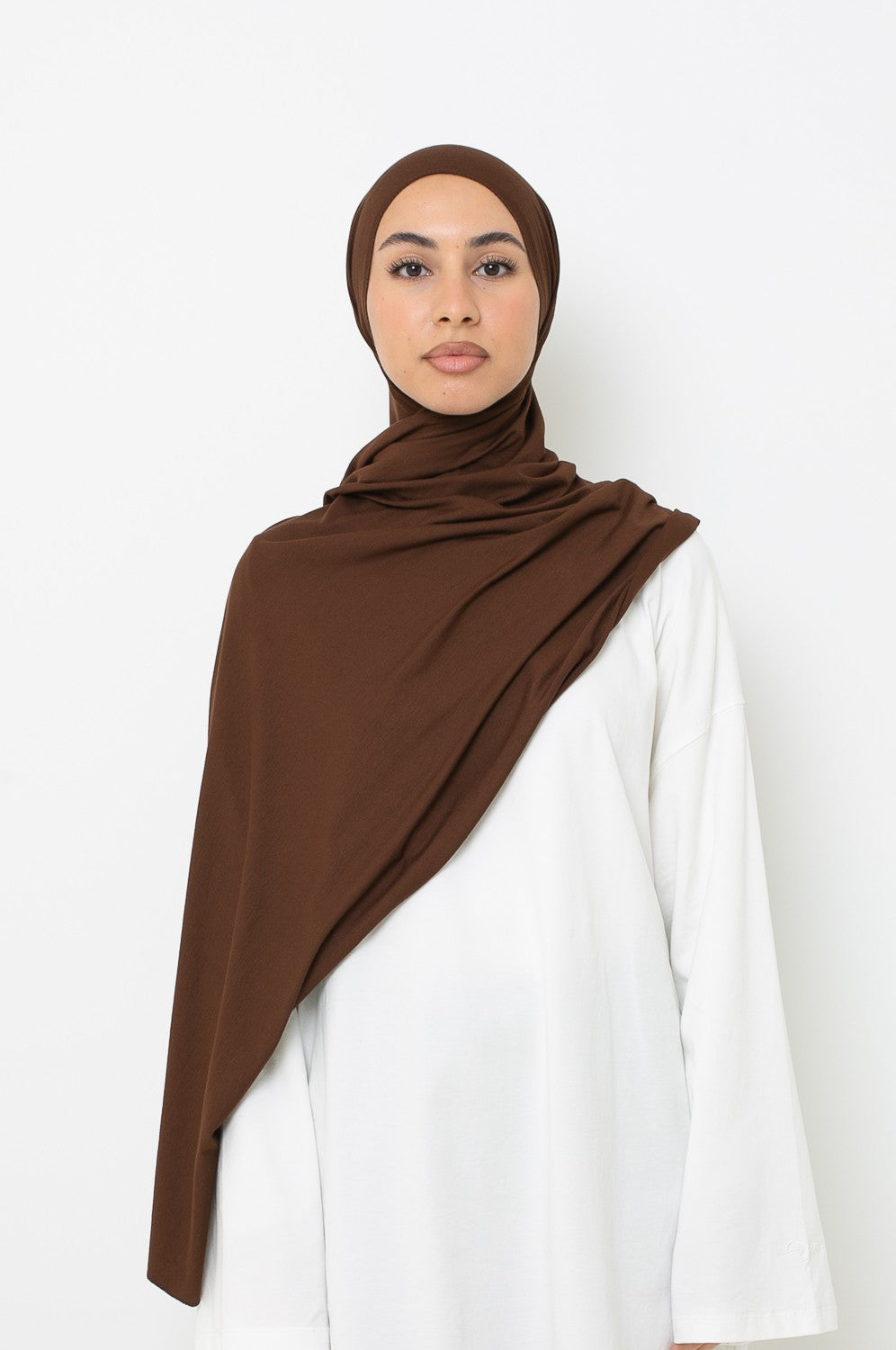 Hijab jersey coton viscose chocolat