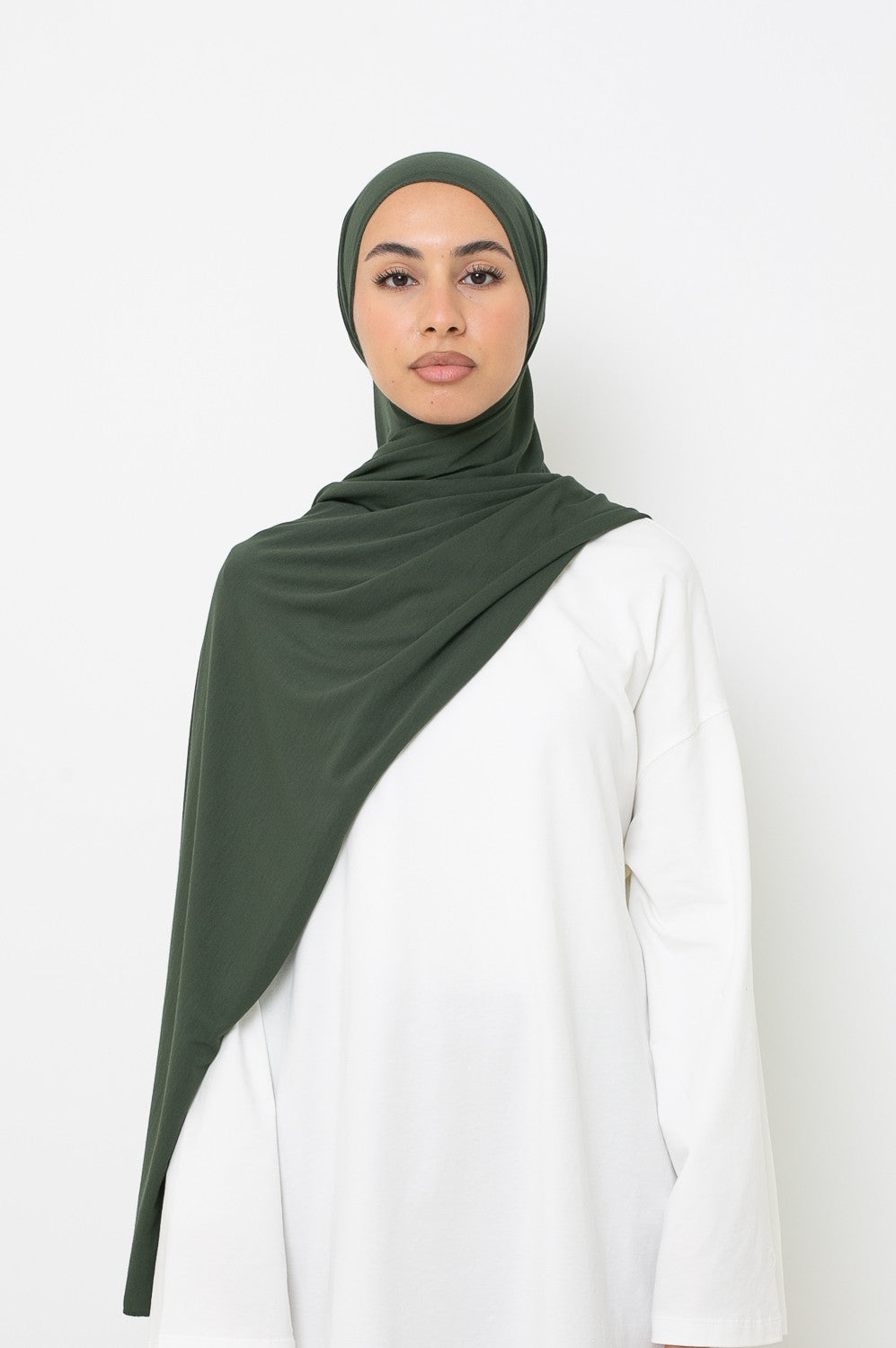 Hijab jersey coton viscose kaki
