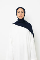 Hijab jersey coton prêt à nouer bleu