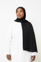 Hijab mousseline premium noir pour printemps été