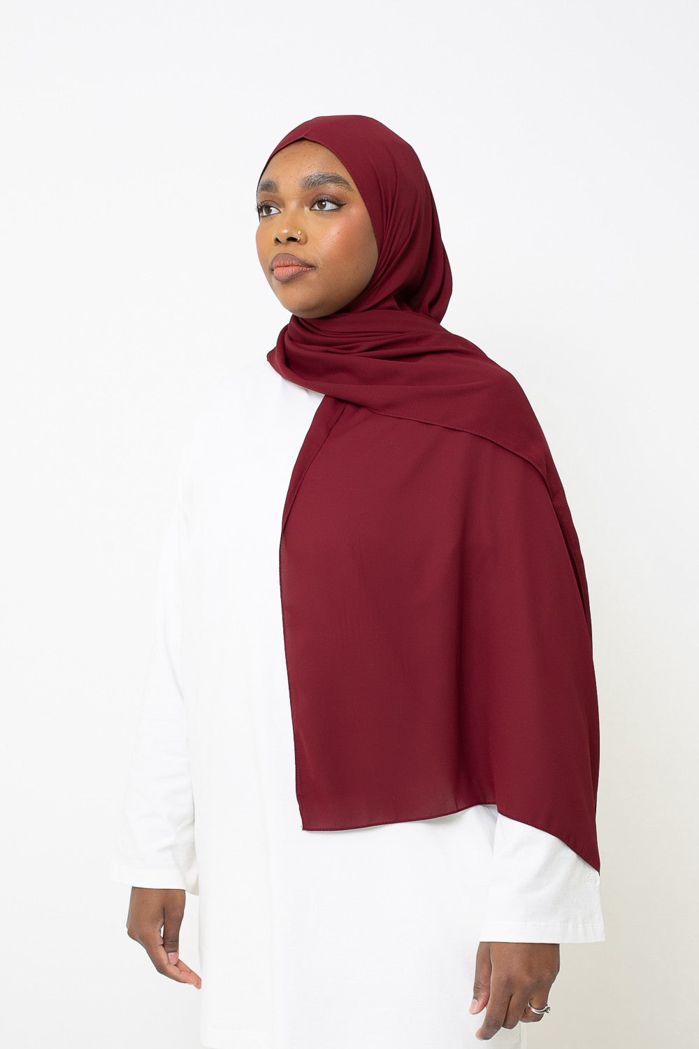 hijab luxe mousseline burgundy