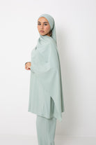 Hijab burkini prêt à nouer vert eau
