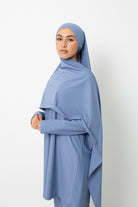 Hijab burkini prêt à nouer bleu clair