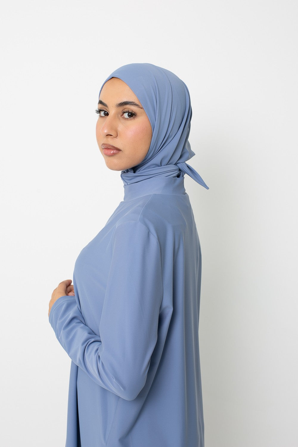 Hijab cagoule burkini bleu clair