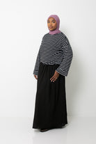 Haut marinière noir ample pour femme musulmane