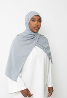 Hijab soie de Médine gris
