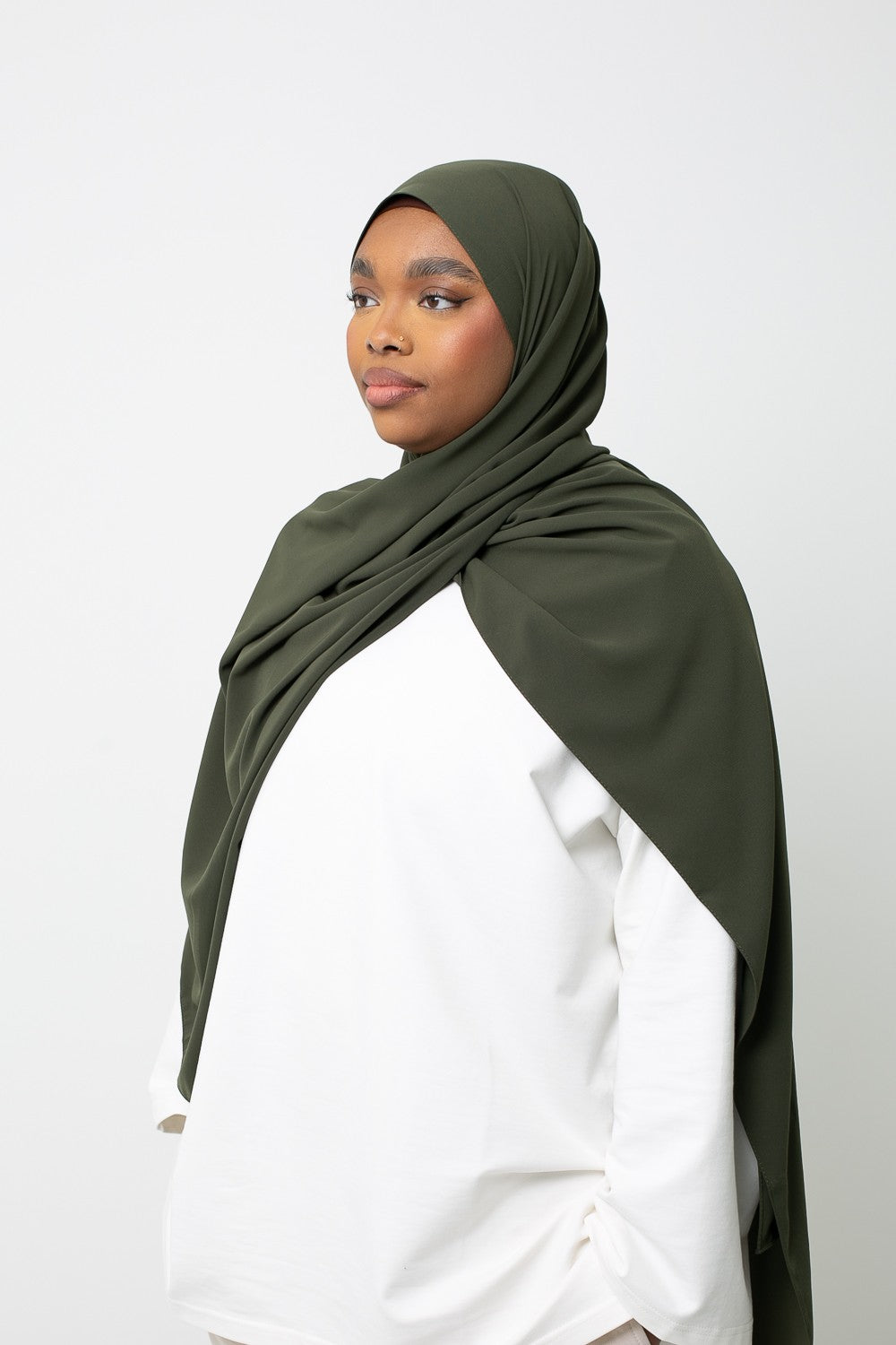 Hijab soie de Médine kaki