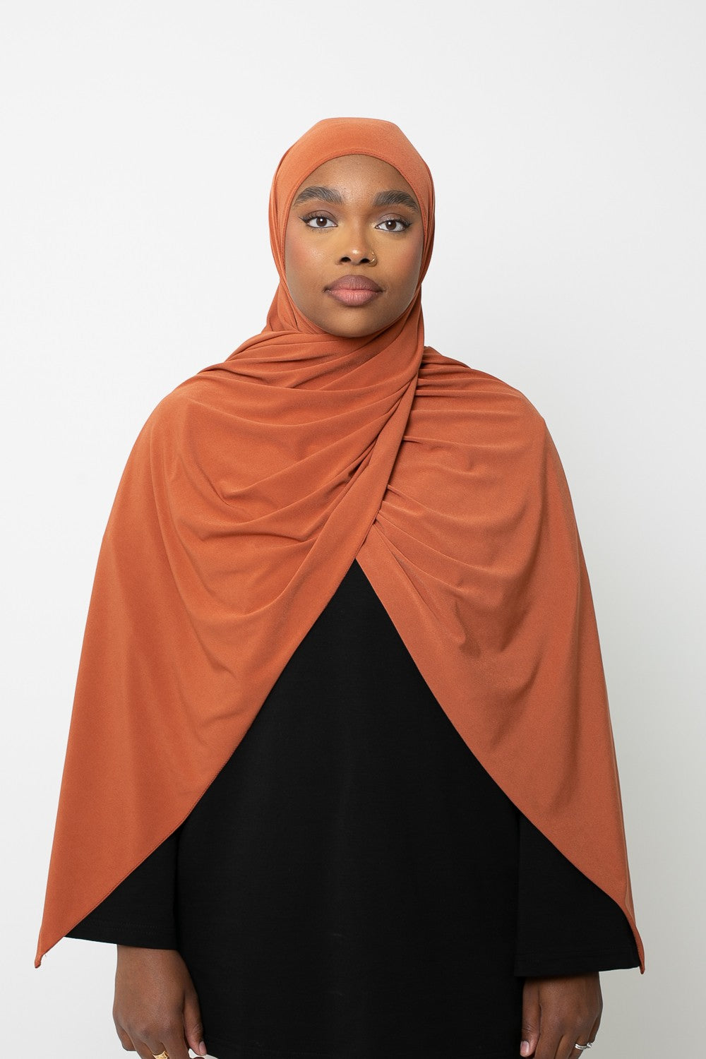 Hijab jersey premium brique