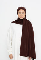 Hijab jersey premium marron