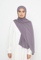 Hijab prêt à nouer jersey premium mauve cendré