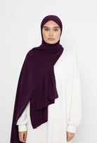 Hijab soie de Médine prune boutique hijab femme musulmane moderne