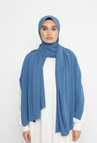 Hijab soie de Médine bleu