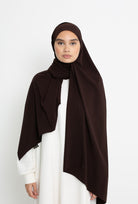 Hijab soie de Médine marron fonce