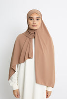 HIJAB SOIE DE MEDINE BEIGE MARRON
