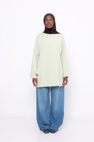 T-shirt long et ample en coton pour femme modeste